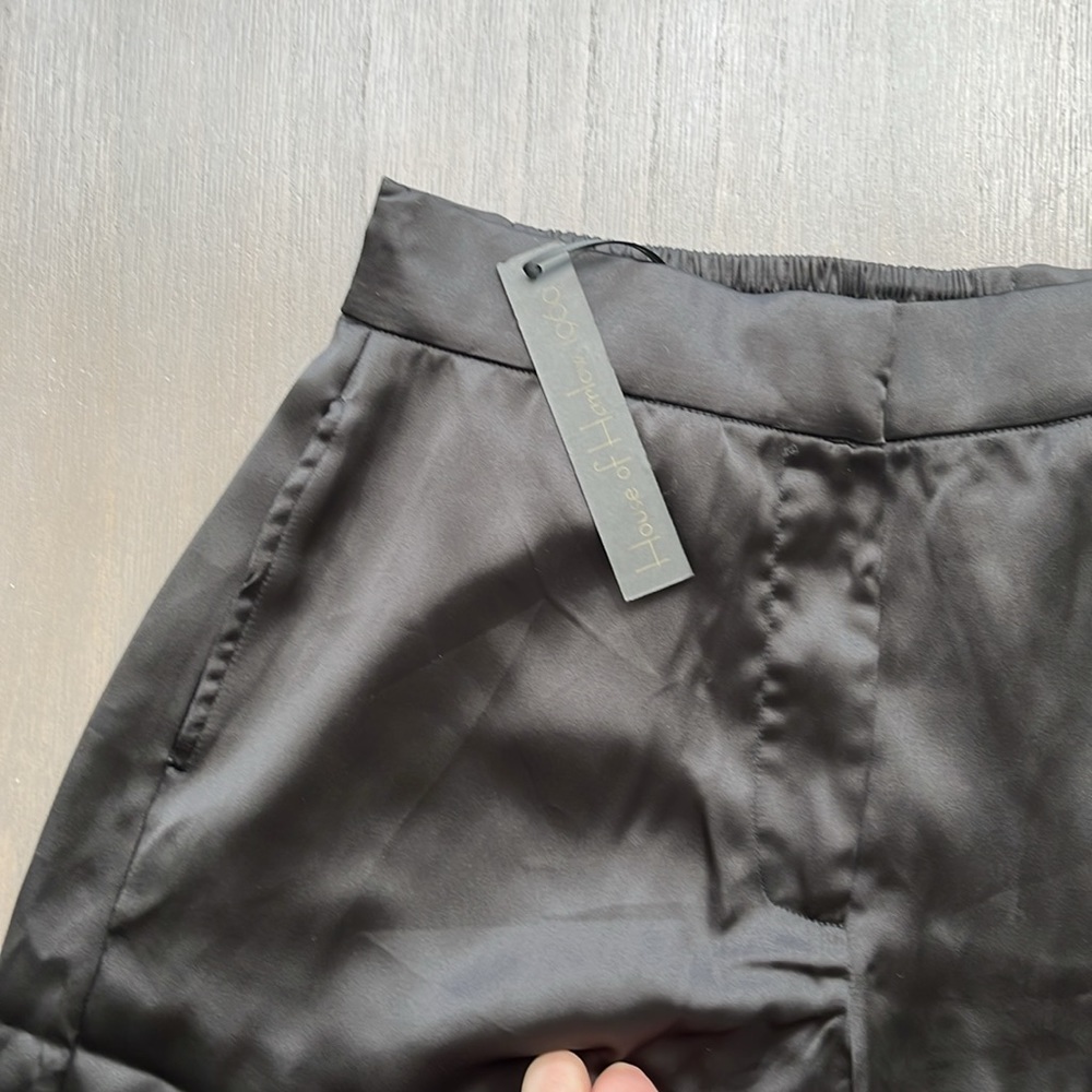 Revolve House of Harlow 1960 Wide Leg High Waist Satin Trousers Pants - Picture 4 of 7